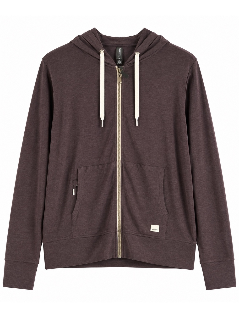 Vuori Halo Essential Zip Hoodie Women’s L DreamKnit Brown Plum